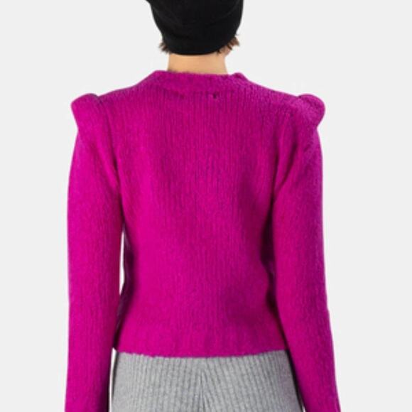 NAADAM Cashmere Structured Shoulder Sweater Fuchsia Purple Pink {N44} - Picture 4 of 4